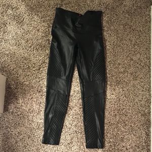 SPANX Faux Leather Moto Leggings